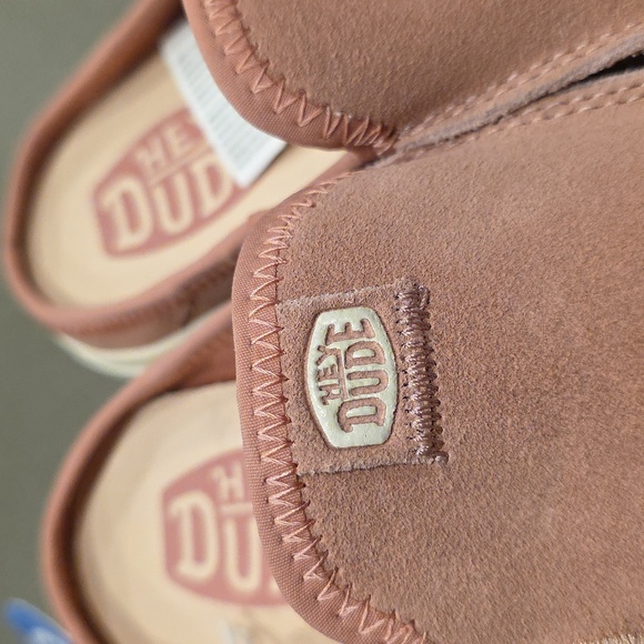 NWT Hey Dude Austin Lift Classic Rosette Pink Suede Slip-On Loafers, W6 - Picture 7 of 11